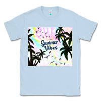 Dusty Blue summer vibes with birds Classic Tee - TumblerDesignByShophia