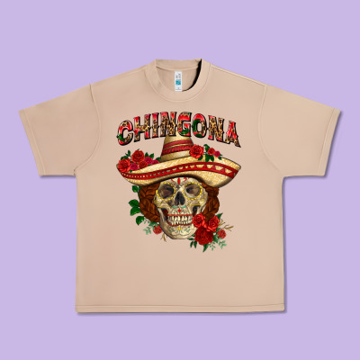 Chingona With Roses Mexico Urban Heavy Tee Designed By Howdyjamesfarm