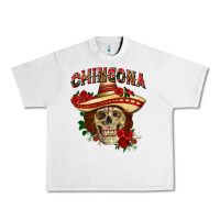 Lunar Rock Chingona with roses Mexico Urban Heavy Tee - HowdyJamesFarm