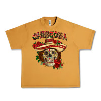 Peanut Butter Chingona with roses Mexico Urban Heavy Tee - HowdyJamesFarm