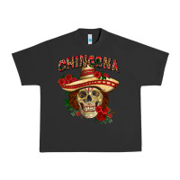 Pigment Black Chingona with roses Mexico Urban Heavy Tee - HowdyJamesFarm