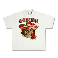 Pistachio Chingona with roses Mexico Urban Heavy Tee - HowdyJamesFarm