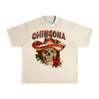 Sandshell Chingona with roses Mexico Urban Heavy Tee - HowdyJamesFarm