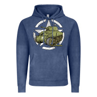 Vintage Denim Sherman M4A1 WWII Army Tank History Vintage Vintage Hoodie - longCreatives