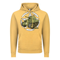 Vintage Mustard Sherman M4A1 WWII Army Tank History Vintage Vintage Hoodie - longCreatives