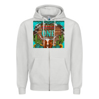 Dove Grey wild one longhorn gemstones cactus and sunflowers Zipper Hoodie - Artiststas