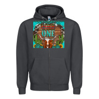 Smoke wild one longhorn gemstones cactus and sunflowers Zipper Hoodie - Artiststas