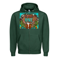 Sports Green wild one longhorn gemstones cactus and sunflowers Zipper Hoodie - Artiststas