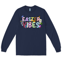 Navy Easter vibes Long Sleeve Tee - OliviaCreatesArt