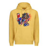 Antique Gold patriotic Love Premium Hoodie - CowhideDigitalArt