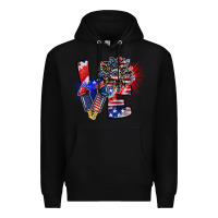 Black patriotic Love Premium Hoodie - CowhideDigitalArt
