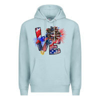 Blue Mist patriotic Love Premium Hoodie - CowhideDigitalArt