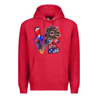 Cardinal patriotic Love Premium Hoodie - CowhideDigitalArt