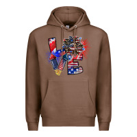 Chestnut patriotic Love Premium Hoodie - CowhideDigitalArt