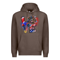 Coffee patriotic Love Premium Hoodie - CowhideDigitalArt