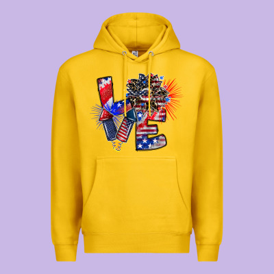Patriotic Love Premium Hoodie Designed By Cowhidedigitalart