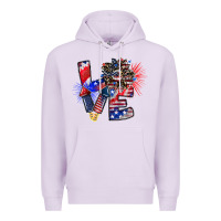 Lilac patriotic Love Premium Hoodie - CowhideDigitalArt