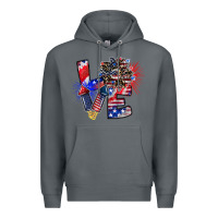 Rock patriotic Love Premium Hoodie - CowhideDigitalArt