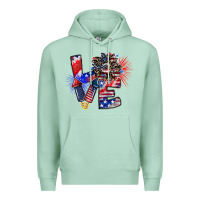 Seafoam patriotic Love Premium Hoodie - CowhideDigitalArt