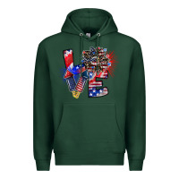 Sports Green patriotic Love Premium Hoodie - CowhideDigitalArt