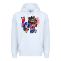 White patriotic Love Premium Hoodie - CowhideDigitalArt