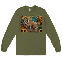 Army Green Western Wolves Long Sleeve Tee - Jasminsmagicworld
