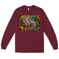 Burgundy Western Wolves Long Sleeve Tee - Jasminsmagicworld
