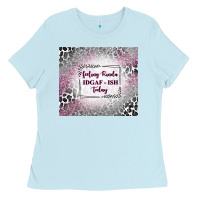 Baby Blue feeling kinda idgaf ish today with leopard Ladies Tee - TumblerDesignByShophia