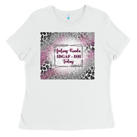 White feeling kinda idgaf ish today with leopard Ladies Tee - TumblerDesignByShophia