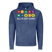 Vintage Denim House Music All Night Long Ravers Vintage Hoodie - longCreatives