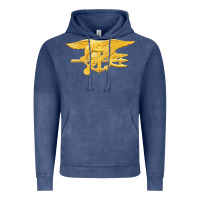 Vintage Denim Navy Seals badge Vintage Hoodie - longCreatives
