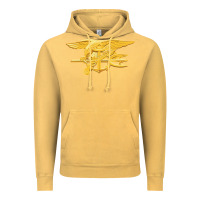Vintage Mustard Navy Seals badge Vintage Hoodie - longCreatives