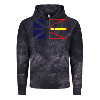 Cloud Black Newfoundland and Labrador Flag - 3 Color Vintage Hoodie - longCreatives