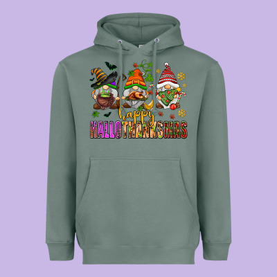 Happy Hallothanksmas Gnomes Heavyweight Hoodie Designed By Adodesignshop