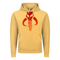Vintage Mustard Mando Mythosaur Skull Sticker Vintage Hoodie - longCreatives