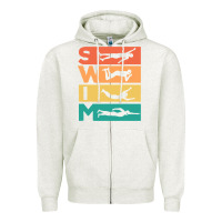 Oatmeal Heather Retro Vintage Swimming Gift For Swimmers Zipper Hoodie - longCreatives