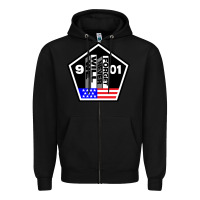 Black 9-11 We Will Never Forget Zipper Hoodie - longCreatives