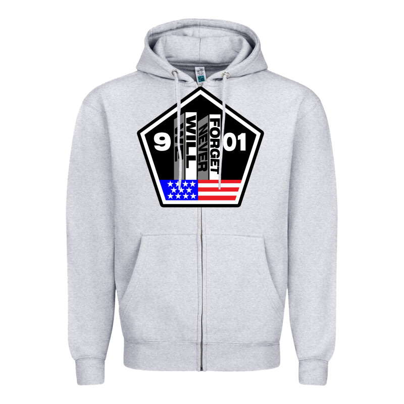 9-11 We Will Never Forget Zipper Hoodie by longCreatives | Teevron