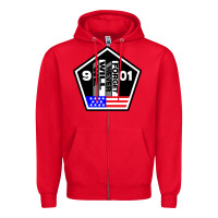 Red 9-11 We Will Never Forget Zipper Hoodie - longCreatives