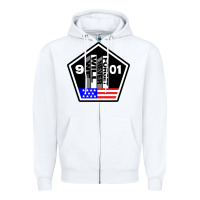 White 9-11 We Will Never Forget Zipper Hoodie - longCreatives