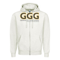 Oatmeal Heather GENNADY GOLOVKIN - Official Merchandise Zipper Hoodie - longCreatives
