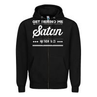 Black Get behind me Satan Matthew 1623 Quote Zipper Hoodie - longCreatives