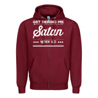Burgundy Get behind me Satan Matthew 1623 Quote Zipper Hoodie - longCreatives