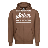 Chestnut Get behind me Satan Matthew 1623 Quote Zipper Hoodie - longCreatives