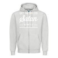 Dove Grey Get behind me Satan Matthew 1623 Quote Zipper Hoodie - longCreatives