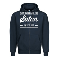 Navy Get behind me Satan Matthew 1623 Quote Zipper Hoodie - longCreatives