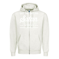 Oatmeal Heather Get behind me Satan Matthew 1623 Quote Zipper Hoodie - longCreatives
