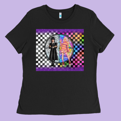 Gothic Girl Horror Family Ladies Tee Designed By Tumblerdesignbyshophia