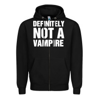 Black Definitely Not A Vampire merch Zipper Hoodie - longCreatives
