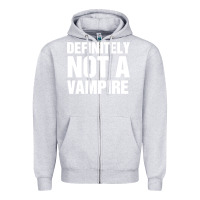 Heather Grey Definitely Not A Vampire merch Zipper Hoodie - longCreatives